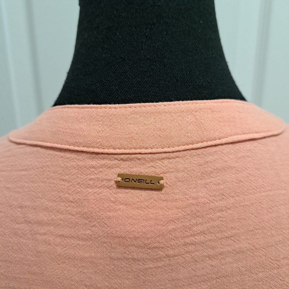 O'Neill Cotton Gauze Swim Cover Up Tunic Blouse Clay Orange Coral  Size Medium - Picture 9 of 14